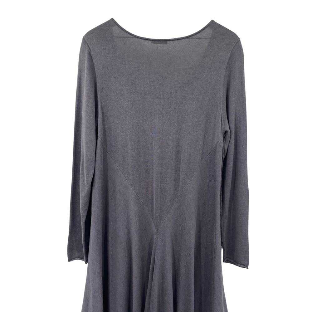Stella Carakasi Cotton Lyocell Longline Sweater Long Sleeve Draped Gray Large - Picture 6 of 9